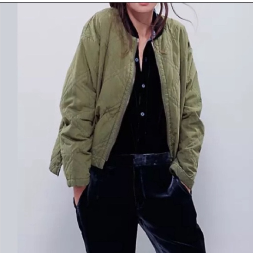 Free people quilted bomber jacket
